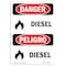 Signmission Safety Sign, OSHA Danger, 10" Height, Diesel, Bilingual Spanish OS-DS-D-710-VS-2005 - alternate 1